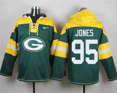 Nike Green Bay Packers #95 Datone Jones Green Player Pullover NFL Hoodie