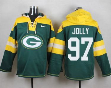 Nike Green Bay Packers #97 Johnny Jolly Green Player Pullover NFL Hoodie