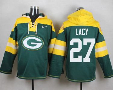 Nike Green Bay Packers #27 Eddie Lacy Green Player Pullover NFL Hoodie