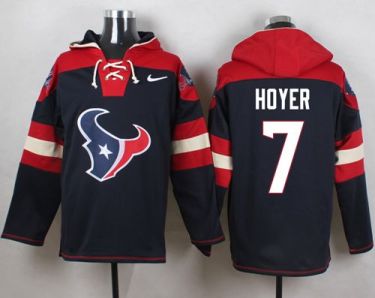 Nike Houston Texans #7 Brian Hoyer Navy Blue Player Pullover NFL Hoodie