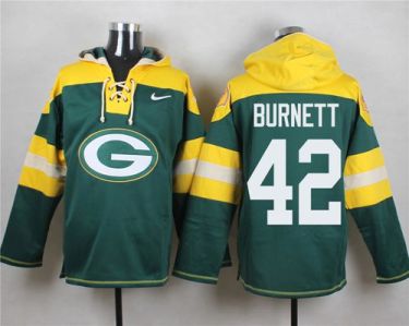 Nike Green Bay Packers #42 Morgan Burnett Green Player Pullover NFL Hoodie