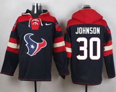 Nike Houston Texans #30 Kevin Johnson Navy Blue Player Pullover NFL Hoodie