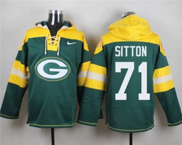 Nike Green Bay Packers #71 Josh Sitton Green Player Pullover NFL Hoodie