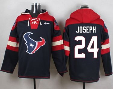 Nike Houston Texans #24 Johnathan Joseph Navy Blue Player Pullover NFL Hoodie