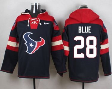 Nike Houston Texans #28 Alfred Blue Navy Blue Player Pullover NFL Hoodie