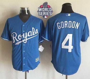 Royals #4 Alex Gordon Light Blue Alternate 1 New Cool Base W 2015 World Series Patch Stitched Baseball Jersey Royals #4 Alex Gordon Light Blue Alternate 1 New Cool Base W 2015 World Series Patch Stitched Baseball Jersey