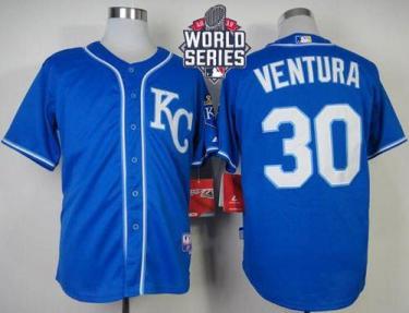 Royals #30 Yordano Ventura Light Blue Alternate 2 Cool Base Stitched Baseball Jersey