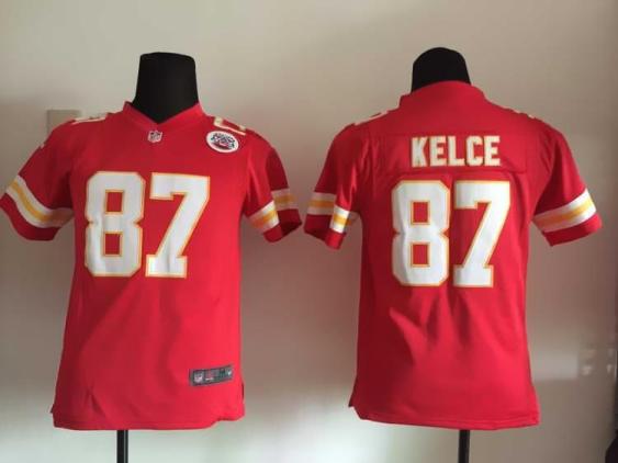 Youth Nike Chiefs #87 Travis Kelce Red Team Color Stitched NFL Jersey
