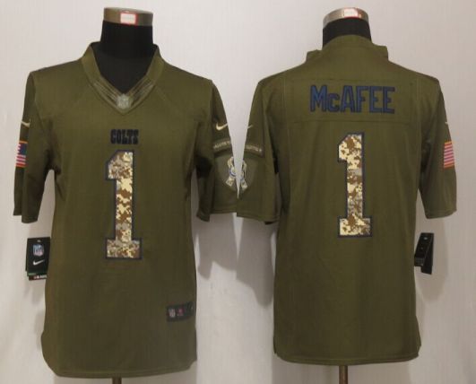 Nike Indianapolis Colts #1 Pat McAfee Green Salute To Service Limited Jersey