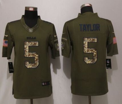 Nike Buffalo Bills #5 Tyrod Taylor Green Salute To Service Limited Jersey