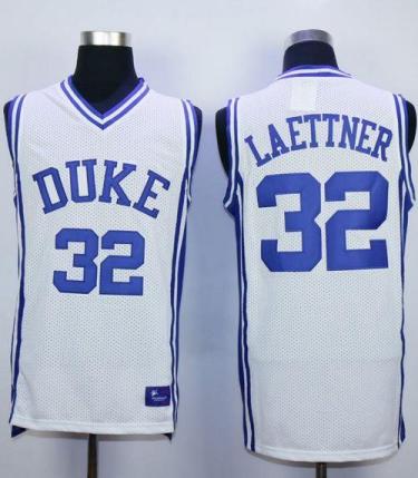 Duke Blue Devils #32 Christian Laettner White Basketball Stitched NCAA Jersey