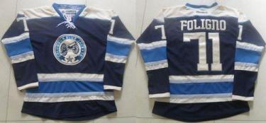 Columbus Blue Jackets #71 Nick Foligno Navy Blue Alternate Stitched NHL Jersey