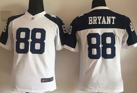 Youth Nike Cowboys #88 Dez Bryant White Thanksgiving Throwback Stitched NFL Jersey