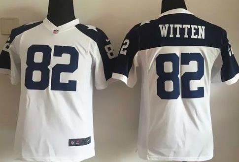 Youth Nike Cowboys #82 Jason Witten White Thanksgiving Throwback Stitched NFL Jersey