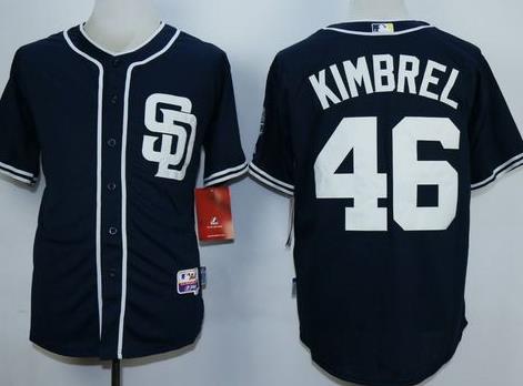 Padres #46 Craig Kimbrel Dark Blue Alternate 1 Cool Base Stitched Baseball Jersey
