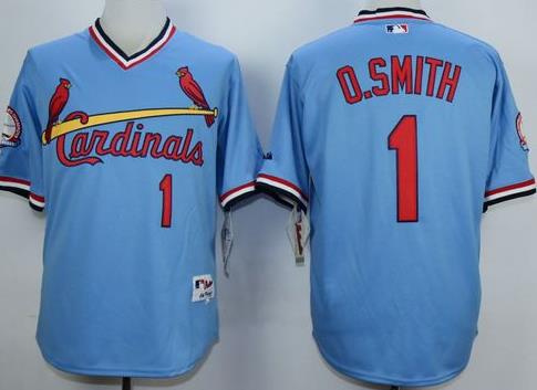 Cardinals #1 Ozzie Smith Blue 1982 Turn Back The Clock Stitched Baseball Jersey