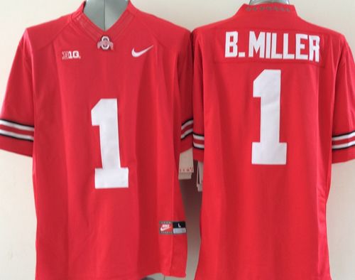 Buckeyes #1 Braxton Miller Red Limited Stitched NCAA Jersey