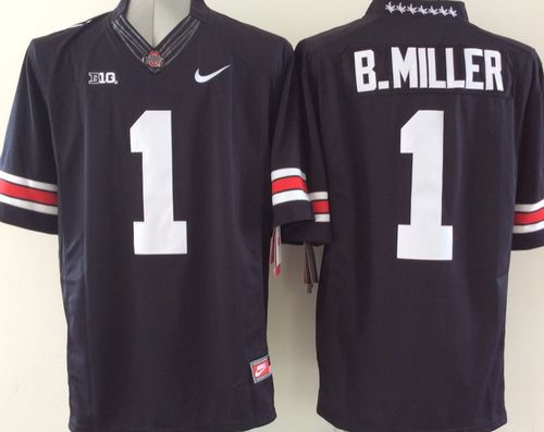 Buckeyes #1 Braxton Miller Black Limited Stitched NCAA Jersey