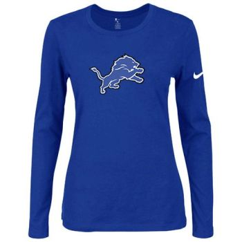 Women's Nike Detroit Lions Of The City Long Sleeve Tri-Blend NFL T-Shirt Blue