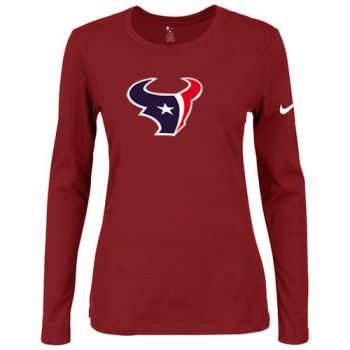 Women's Nike Houston Texans Of The City Long Sleeve Tri-Blend NFL T-Shirt Red