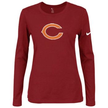 Women's Nike Chicago Bears Of The City Long Sleeve Tri-Blend NFL T-Shirt Red