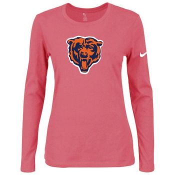 Women's Nike Chicago Bears Of The City Long Sleeve Tri-Blend NFL T-Shirt Pink