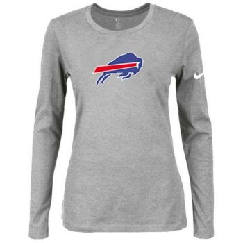 Women's Nike Buffalo Bills Of The City Long Sleeve Tri-Blend NFL T-Shirt Light Grey