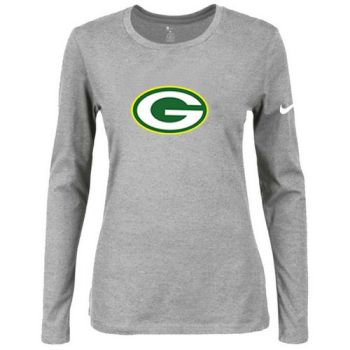 Women's Nike Green Bay Packers Of The City Long Sleeve Tri-Blend NFL T-Shirt Light Blue