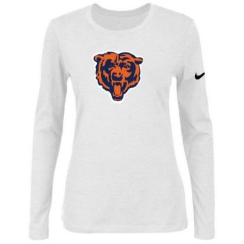Women's Nike Chicago Bears Of The City Long Sleeve Tri-Blend NFL T-Shirt White