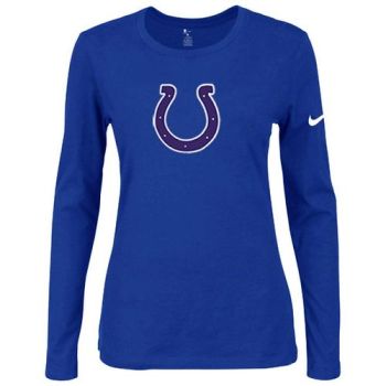 Women's Nike Indianapolis Colts Of The City Long Sleeve Tri-Blend NFL T-Shirt Blue-2