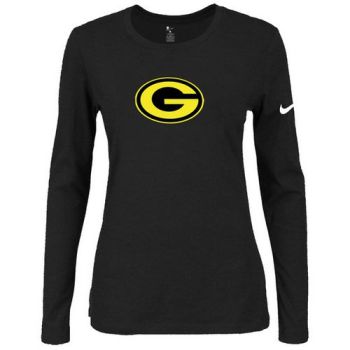Women's Nike Green Bay Packers Of The City Long Sleeve Tri-Blend NFL T-Shirt Black-2
