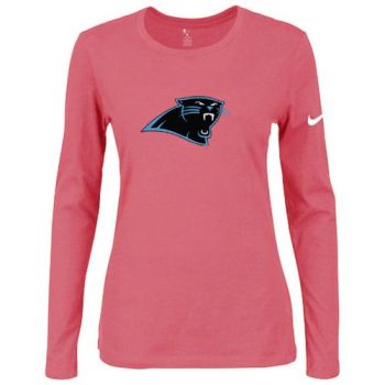 Women's Nike Carolina Panthers Of The City Long Sleeve Tri-Blend NFL T-Shirt Pink