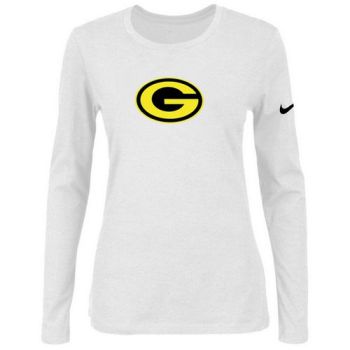 Women's Nike Green Bay Packers Of The City Long Sleeve Tri-Blend NFL T-Shirt White-2