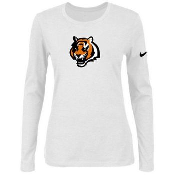 Women's Nike Cincinnati Bengals Of The City Long Sleeve Tri-Blend NFL T-Shirt White-2