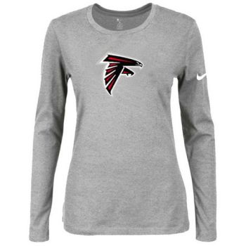 Women's Nike Atlanta Falcons Of The City Long Sleeve Tri-Blend NFL T-Shirt Light Grey