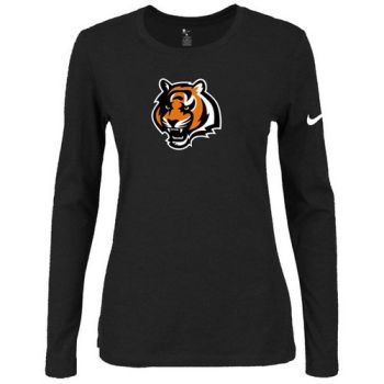 Women's Nike Cincinnati Bengals Of The City Long Sleeve Tri-Blend NFL T-Shirt Black-2