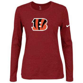 Women's Nike Cincinnati Bengals Of The City Long Sleeve Tri-Blend NFL T-Shirt Red