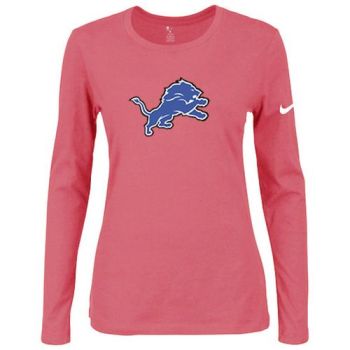 Women's Nike Detroit Lions Of The City Long Sleeve Tri-Blend NFL T-Shirt Pink