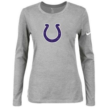 Women's Nike Indianapolis Colts Of The City Long Sleeve Tri-Blend NFL T-Shirt Light Grey-2