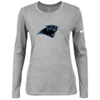 Women's Nike Carolina Panthers Of The City Long Sleeve Tri-Blend NFL T-Shirt Light Grey