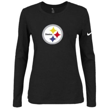 Women's Nike Pittsburgh Steelers Of The City Long Sleeve Tri-Blend NFL T-Shirt Black