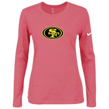 Women's Nike San Francisco 49ers Of The City Long Sleeve Tri-Blend NFL T-Shirt Pink-2