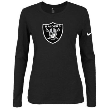 Women's Nike Oakland Raiders Of The City Long Sleeve Tri-Blend NFL T-Shirt Black