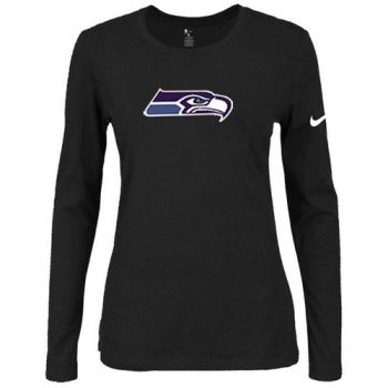 Women's Nike Seattle Seahawks Of The City Long Sleeve Tri-Blend NFL T-Shirt Black
