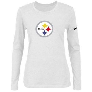 Women's Nike Pittsburgh Steelers Of The City Long Sleeve Tri-Blend NFL T-Shirt White