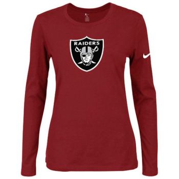 Women's Nike Oakland Raiders Of The City Long Sleeve Tri-Blend NFL T-Shirt Red