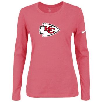 Women's Nike Kansas City Chiefs Of The City Long Sleeve Tri-Blend NFL T-Shirt Pink