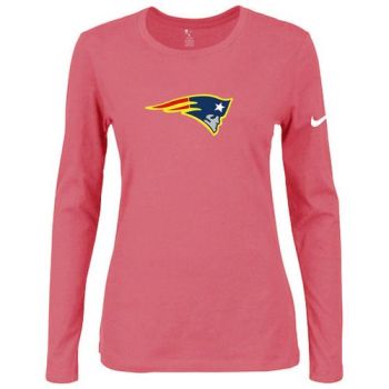 Women's Nike New England Patriots Of The City Long Sleeve Tri-Blend NFL T-Shirt Pink-2