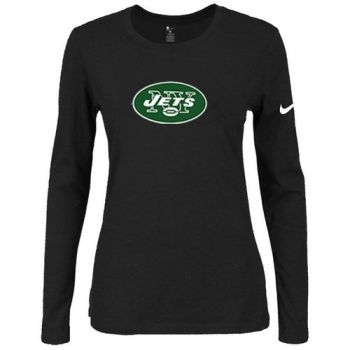 Women's Nike New York Jets Of The City Long Sleeve Tri-Blend NFL T-Shirt Black