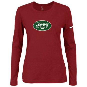 Women's Nike New York Jets Of The City Long Sleeve Tri-Blend NFL T-Shirt Red